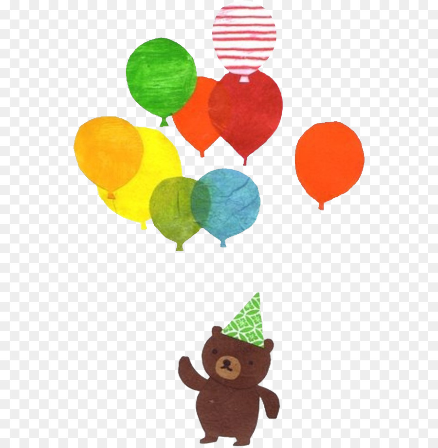 Ballon-Braune-Illustration - Tragen einen grünen Hut in dunkel Braun Bär Luftballons