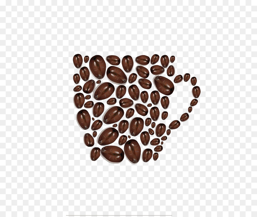 Chicco di caffè, Cappuccino, Cafe, Tè - Colore arrotondato a forma di tazza di chicchi di caffè