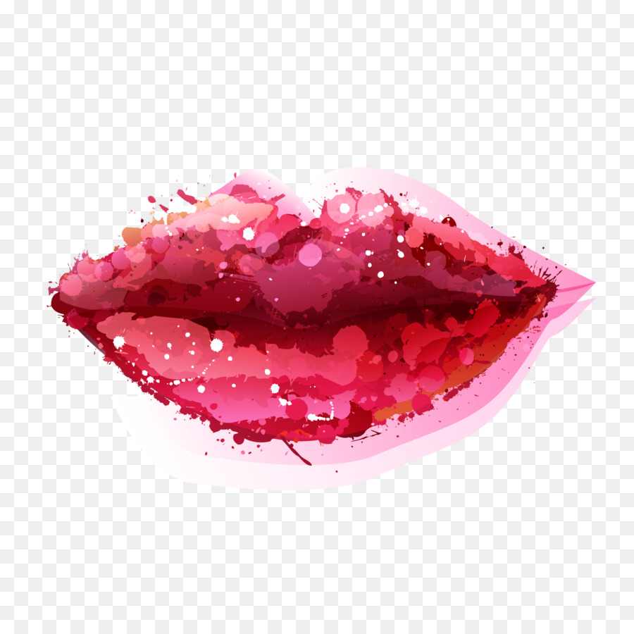 Aquarell-Malerei Lip Clip-art - Vektor-glänzenden Lippen trend