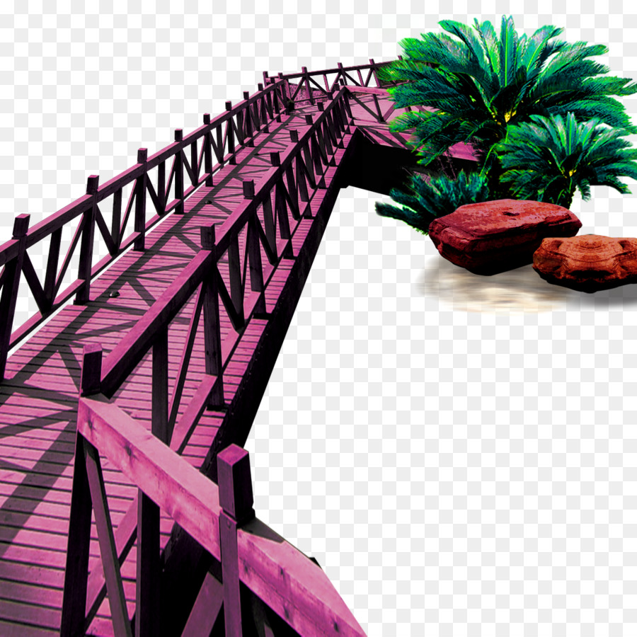 Holz-Brücke-Download - Hölzerne Brücke und Baum