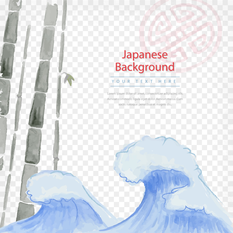 Japan-Aquarell - Japanische Bambus-Aquarell-Welle Vektor hintergrund