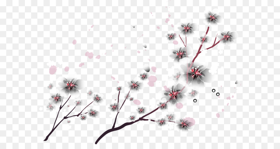 Fiori di ciliegio, Pesco Scarica Wallpaper - Cartone dipinto rami di pesco