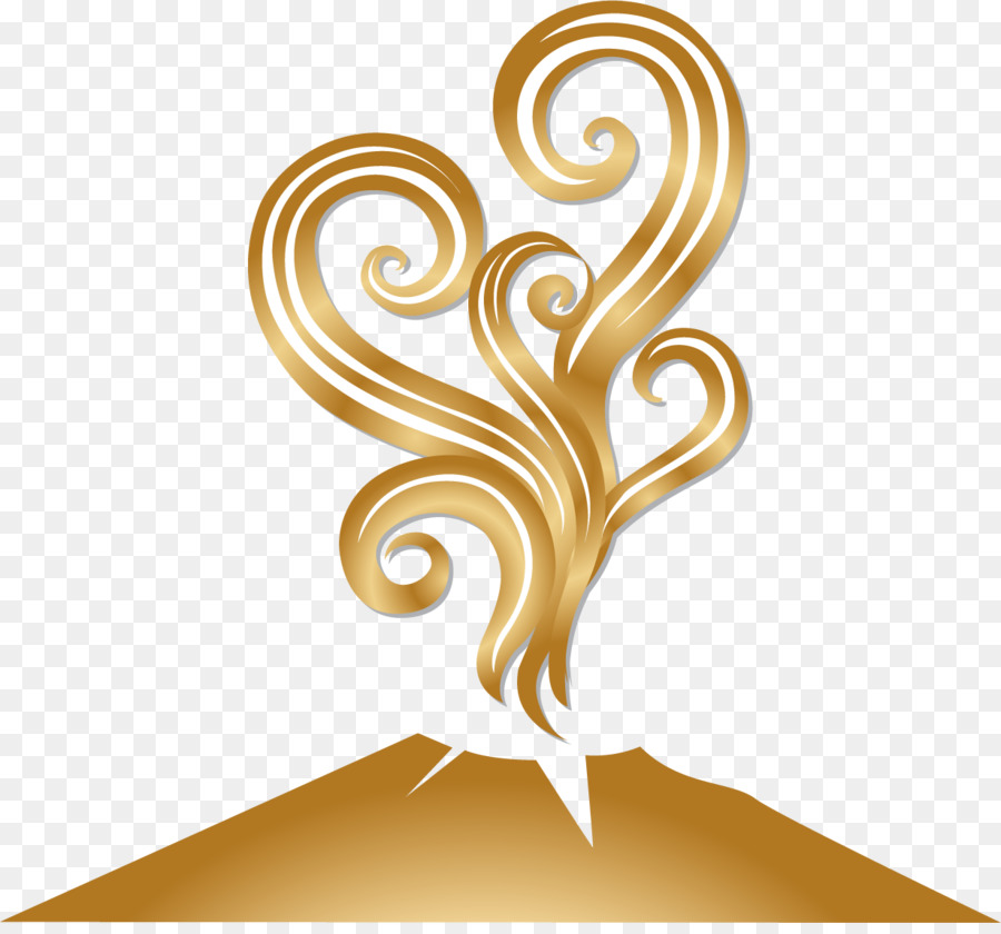 Vesuv-Vulkan-Logo Illustration - Goldene Vulkan ausbricht