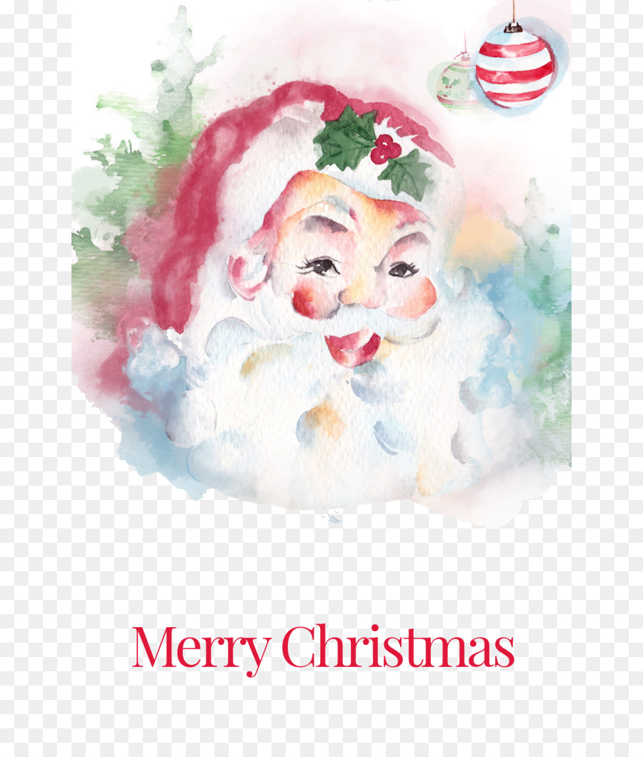 Nastro adesivo di Carta di natale Babbo Natale Anno Nuovo - Dipinto a mano di Babbo Natale