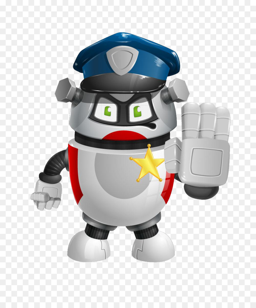 Roboter-Haustier Cartoon - Cartoon Verkehr Polizei-Roboter