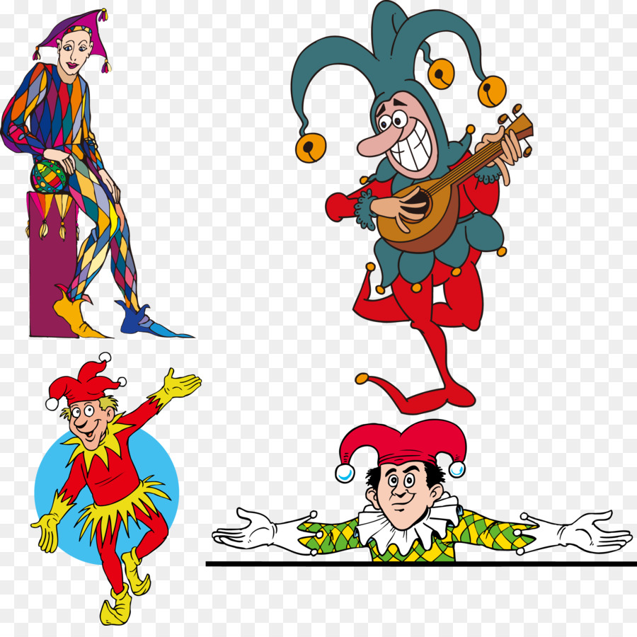 Clown Cartoon Clip art - Vektor-material, niedlichen cartoon-clown