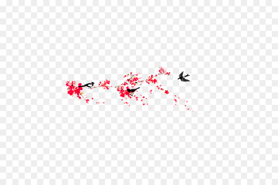 Plum blossom di Uccelli pittura Cinese - foto di prugne