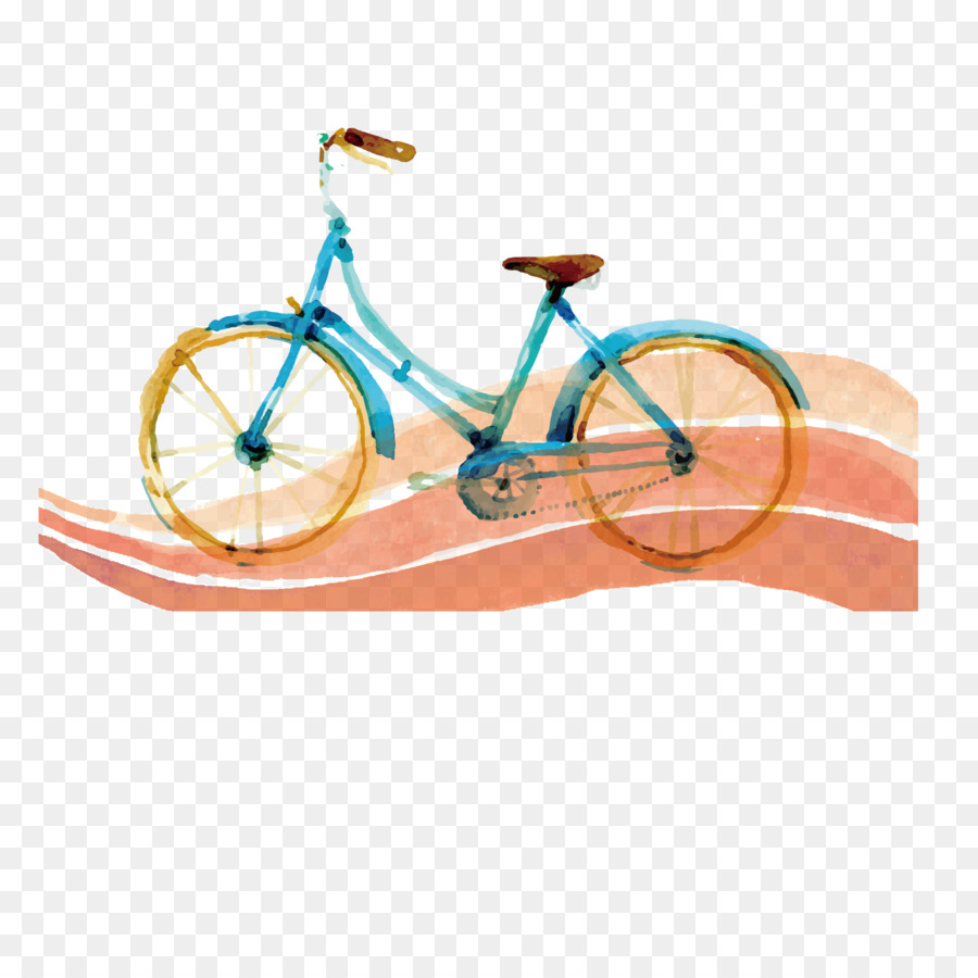 Fahrrad, Radfahren Plakat - Vektor von hand bemalt bike