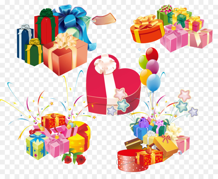 Geschenk-Box Weihnachten Illustration - Farbe Geschenk heap