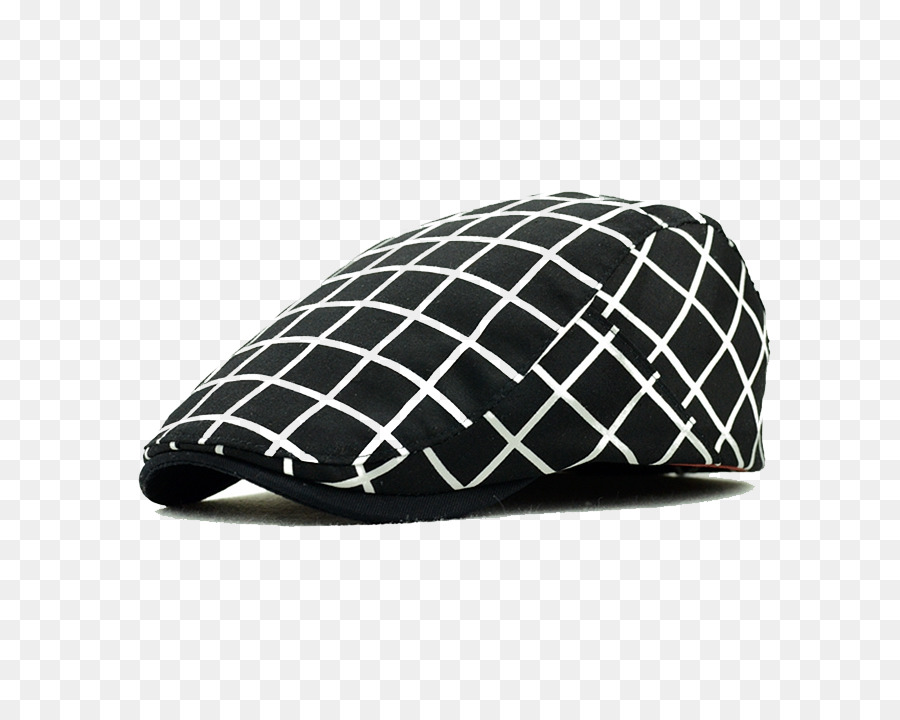 Newsboy cap Cappello berretto Piatto Beret - Nero Plaid Hat