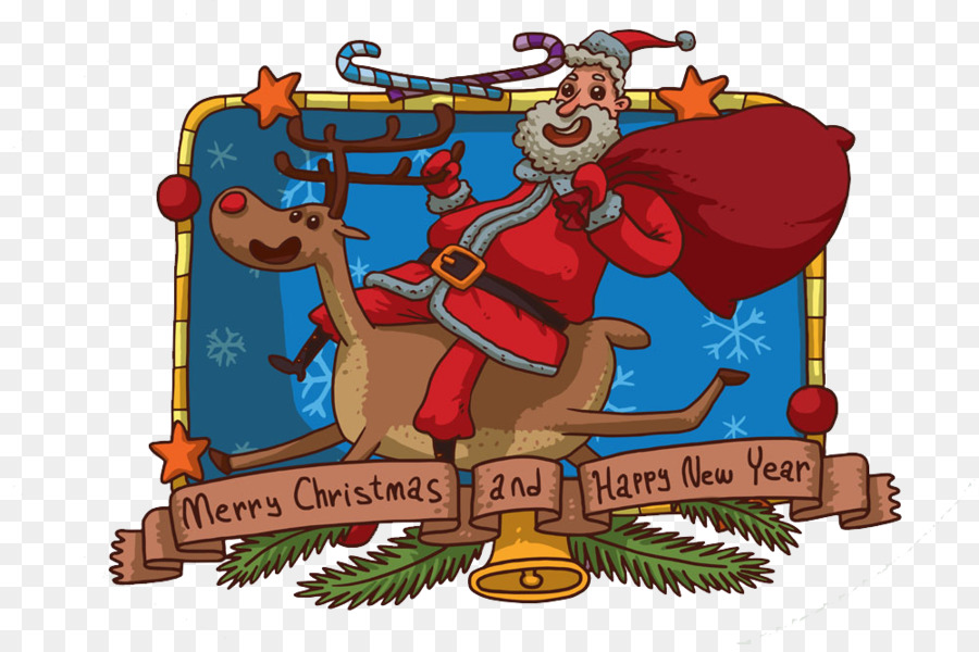Santa Claus Giáng sinh món Quà tinh - Ông già noel và elk
