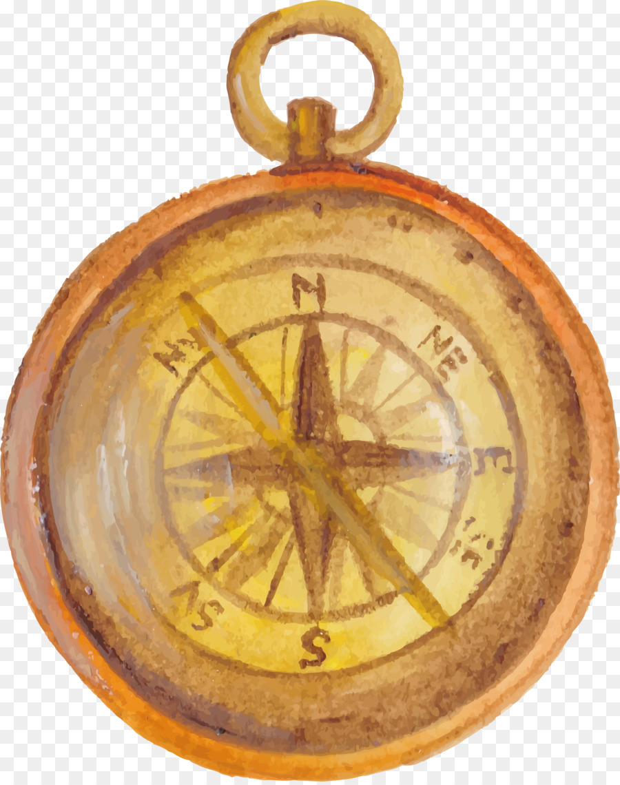 Kompass-Navigation - Retro-hand-painted-Kompass