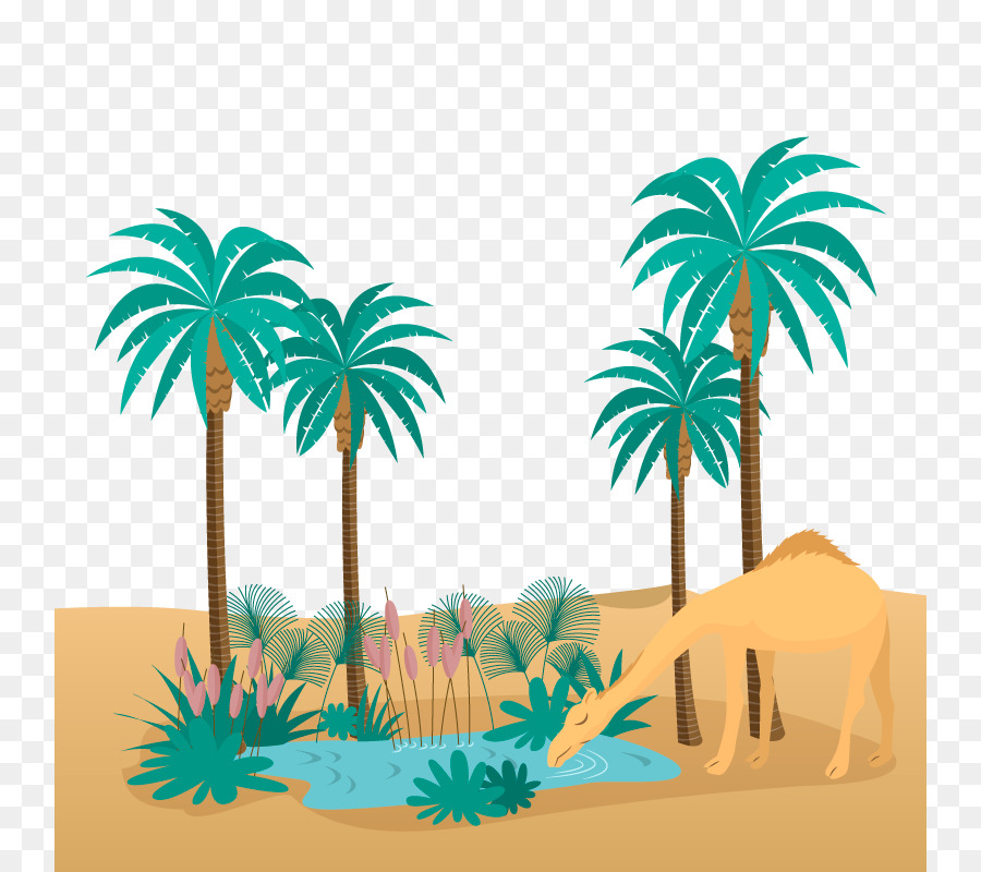 Libysche Wüste, Oase Erg - Vektor-Wüste-Elemente