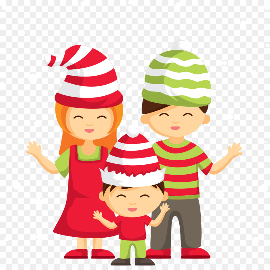 Weihnachtsbaum-Familie - Vektor Weihnachten Familie