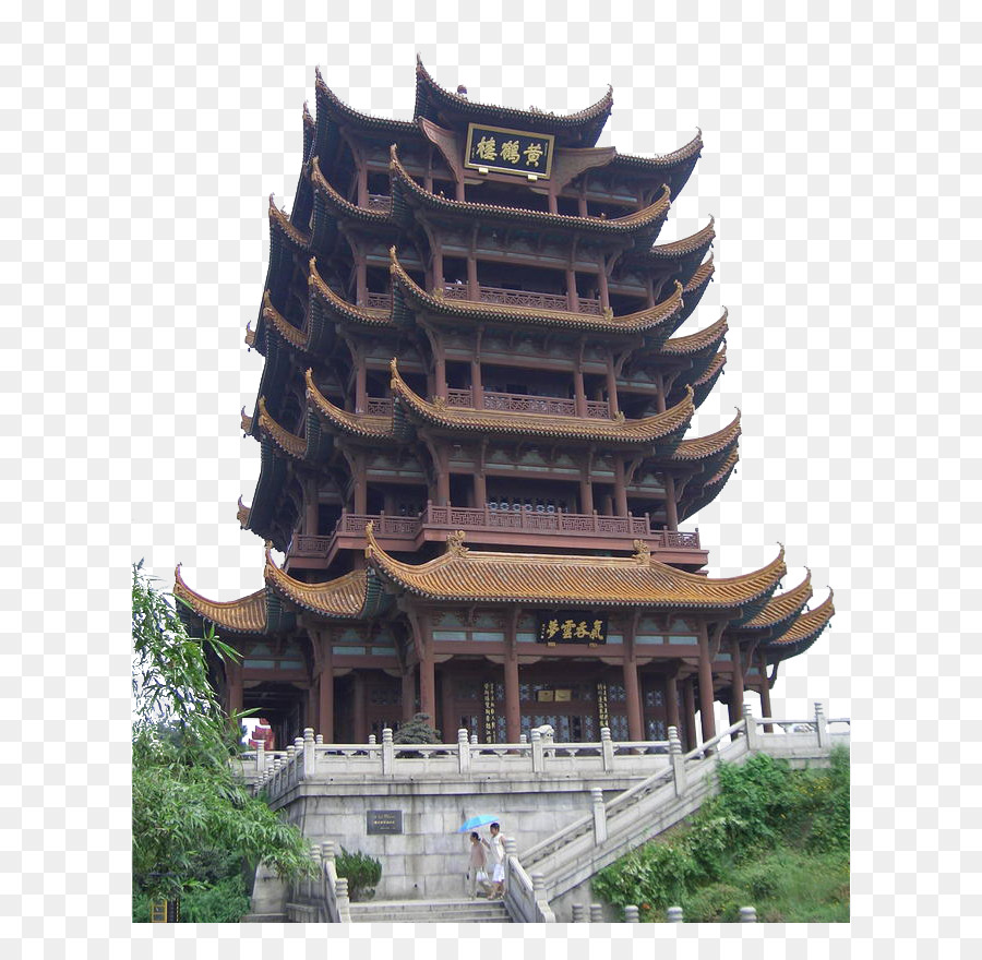 Torre della Gru gialla Wuchang Distretto di fotografia di Stock, Illustrazione - Lato della Torre della Gru Gialla