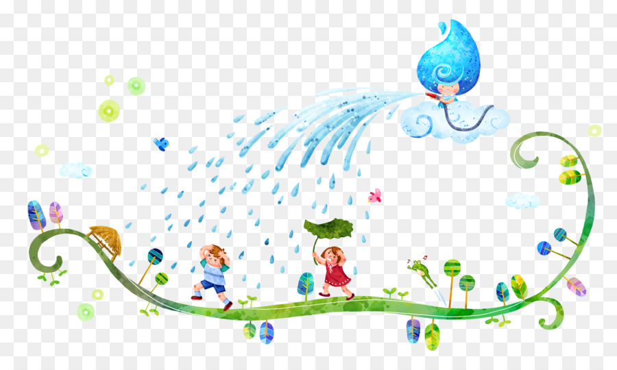Pioggia Di Cartoni Animati Nubifragio - Felice di pioggia
