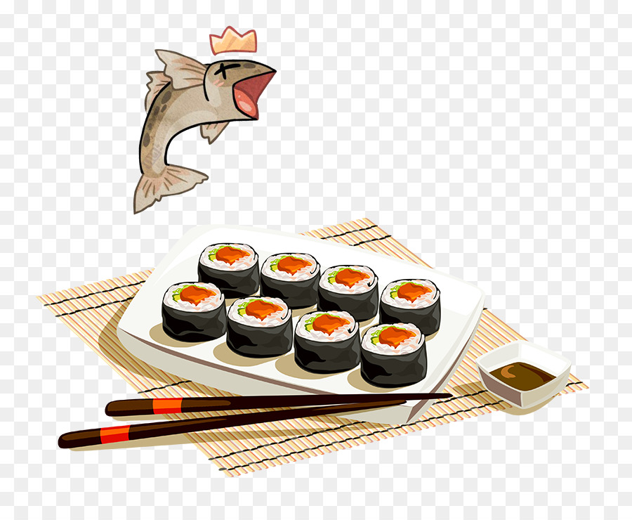 Nhật Bản Món Sushi Sashimi Món - Vẽ tay món Nhật bản