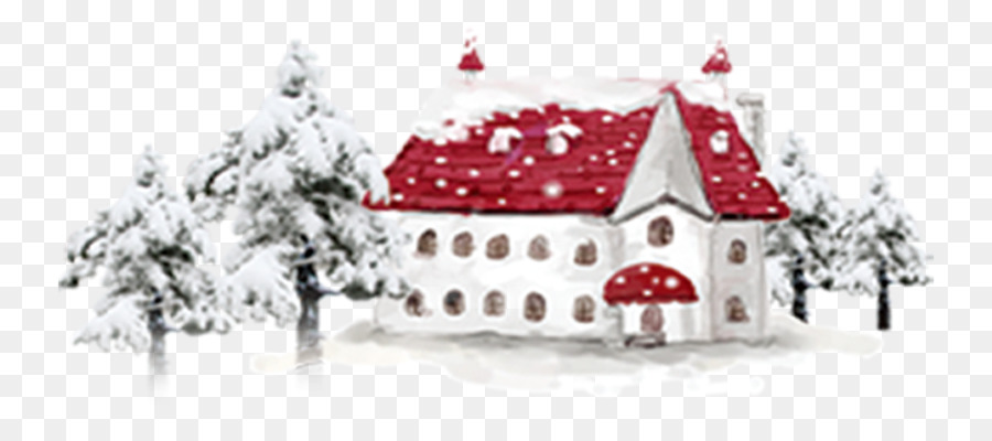neve - Neve rossa tetto di casa