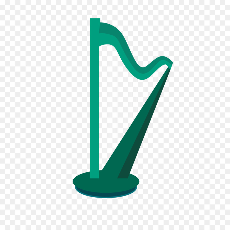 Arpa strumento Musicale - Vector verde arpa