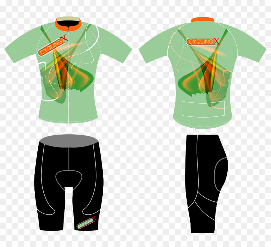 T-shirt Ciclismo Illustrazione - Verde moda sport T-shirt design immagine