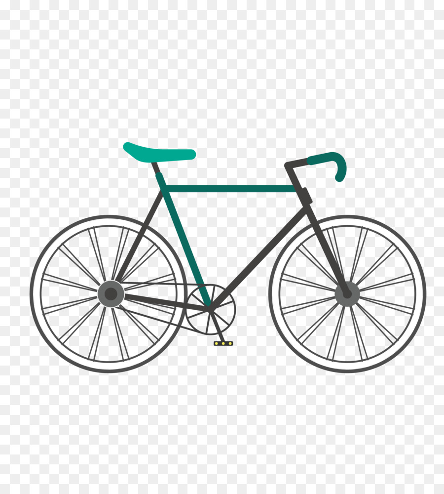 A scatto fisso bicicletta a velocità Singola percorso per biciclette biciclette bici da Corsa - Bicicletta Vintage vector materiale