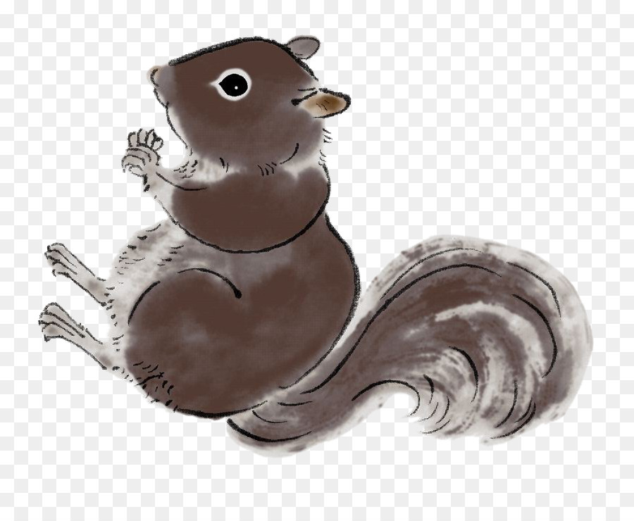 Eichhörnchen Aquarell-Malerei-Zeichnung - Aquarell gemalt Eichhörnchen