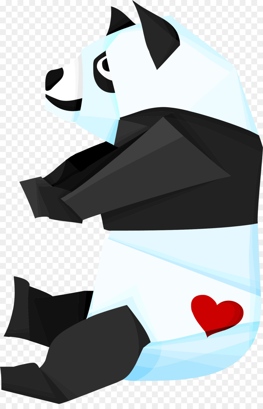 Carta Origami di Carta modello Animale - Verniciato in bianco e nero panda