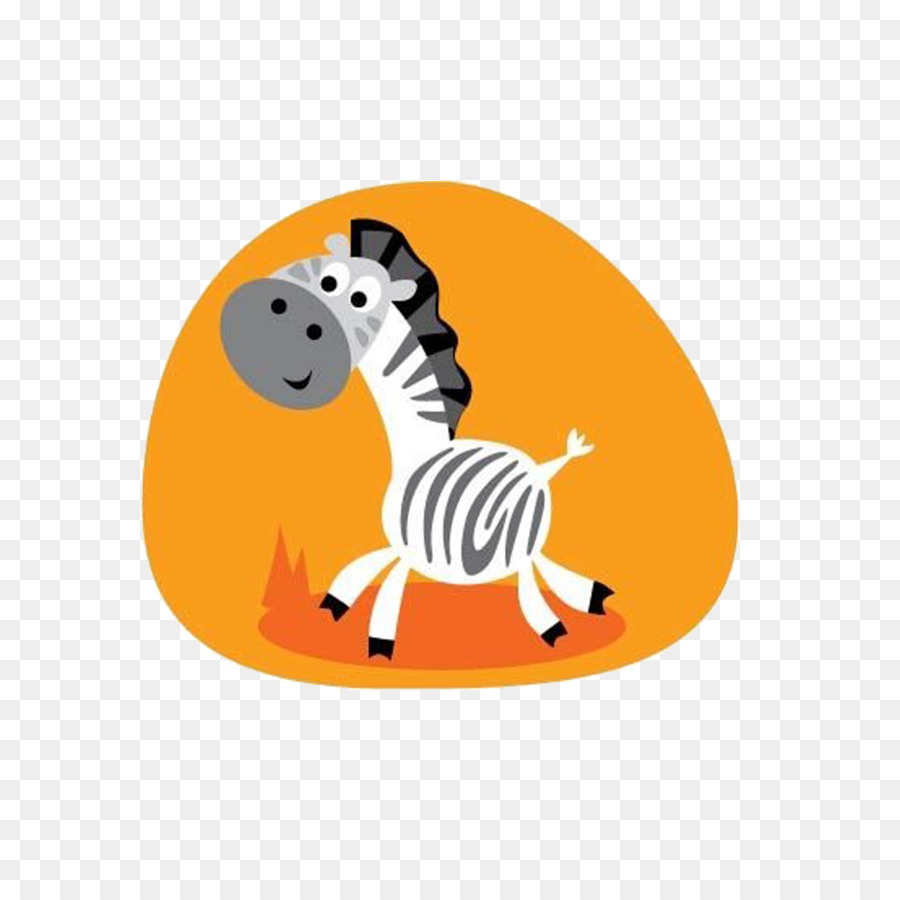 Niedlichkeit Cartoon-Abbildung - Kleine Zebras ziehen auf einem orange hintergrund-material Kostenlose