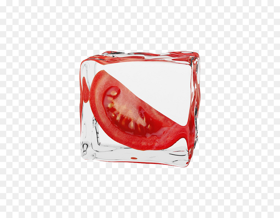 Cherry-Tomaten-Eis-Würfel-Computer hintergrund - Eis in der Tomatenscheiben