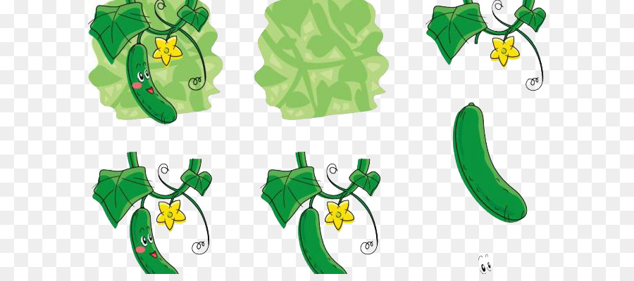 Succo Di Cetriolo Vegetale Cartoon - Dipinta di verde cetriolo espressione creativa