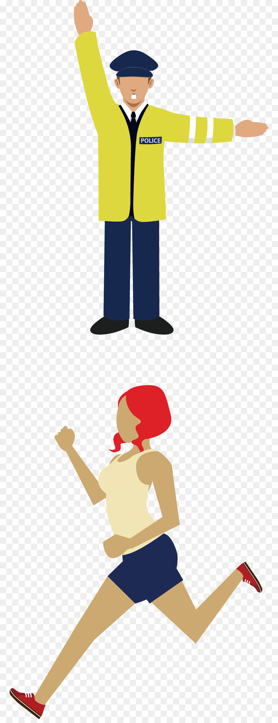 Walking clipart - Charakter Polizei-Comic-Poster-Werbematerial