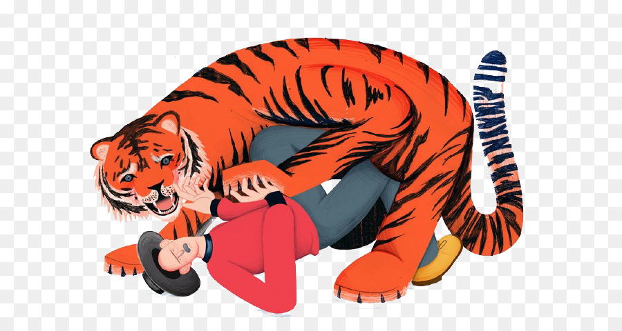 Tipus Tiger Cartoon-Abbildung - Cartoon menschenfressenden tiger