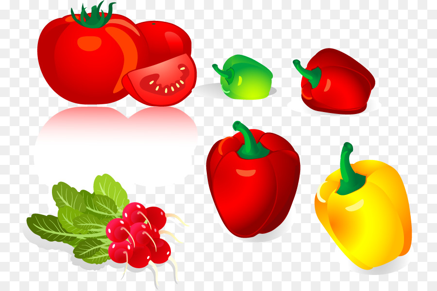 Paprika-Chili-Paprika-Gemüse - PNG-radieschen-Tomaten-Paprika-Vektor-material
