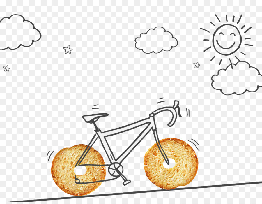 Logo Fahrrad Clip art - Kreative handgemalten Brot-Fahrrad-Muster