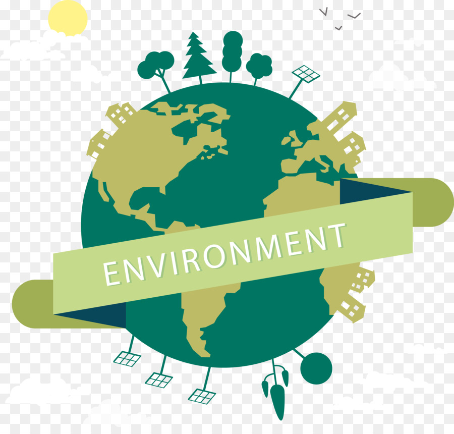 Natürliche Umwelt, Umweltverschmutzung, Ökologie - Vektor von hand bemalt, grüne Erde