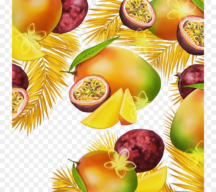 Saft Maracuja-Illustration - Mango-Granatapfel-Muster