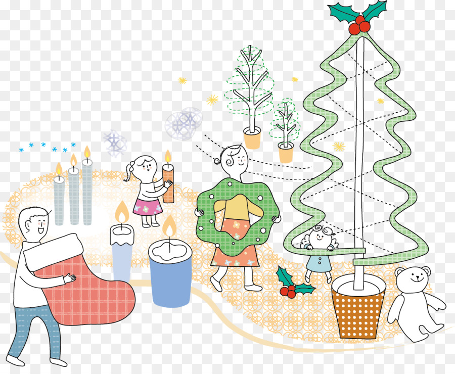 Natale Cartoon Illustrazione - Vector Albero Di Vacanza Dress Up