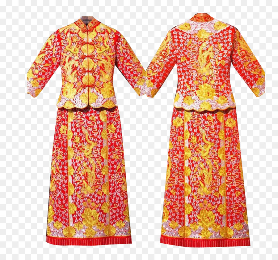 China Hochzeit Kleid Cheongsam - Drachen-und Phönix-Männer und Frauen zeigen, Anzug material