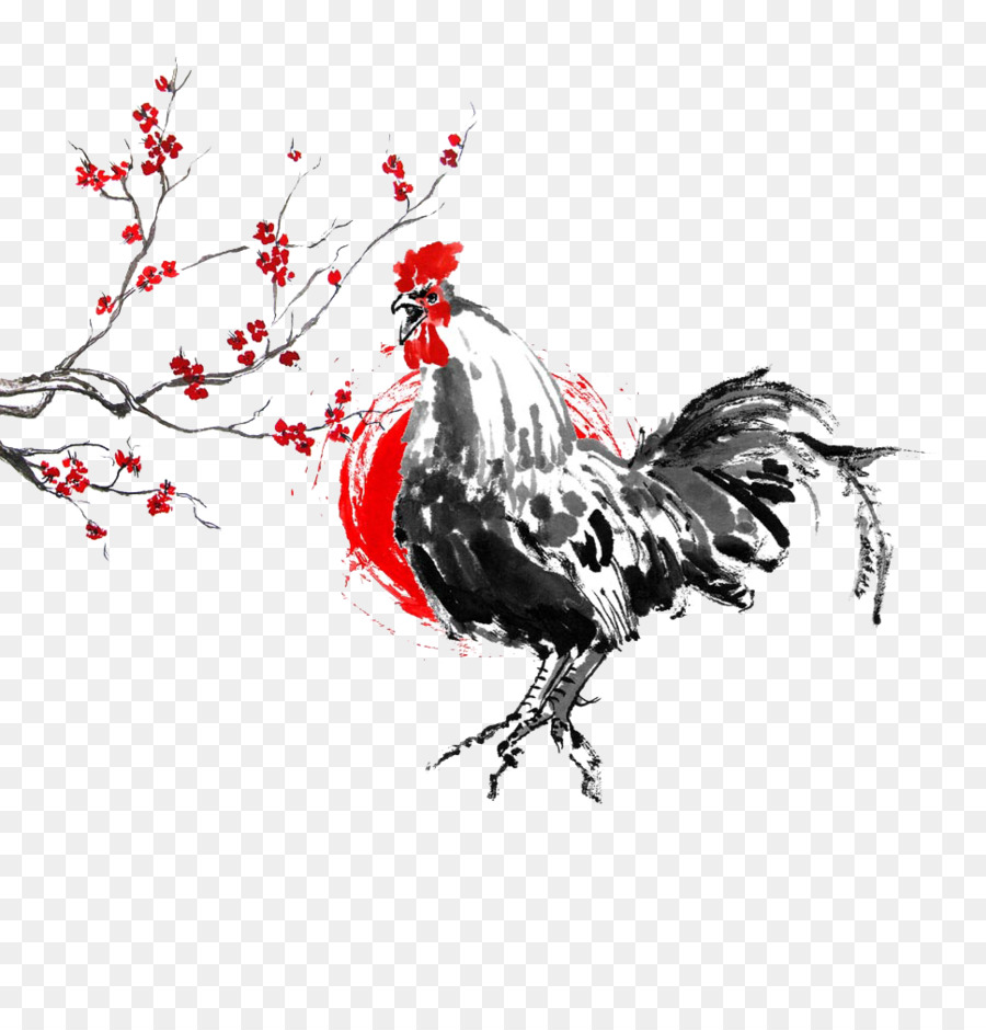 Rooster Chinese New Year Stock-Fotografie-Illustration - Hahn Zeitung Ming