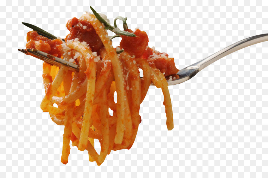 Pasta Spaghetti italienische Küche, Speise - Nudeln auf einer Gabel