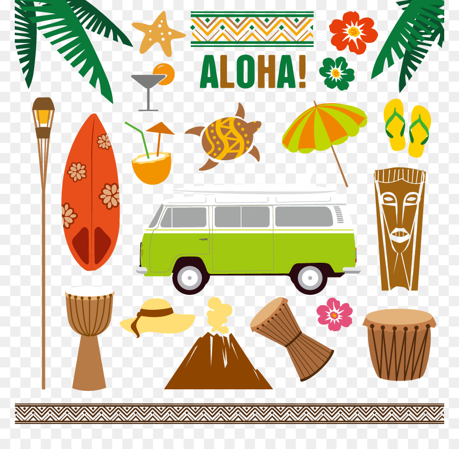 Hawaii Tiki Aloha Illustration - Vektor-Reisen-Symbol