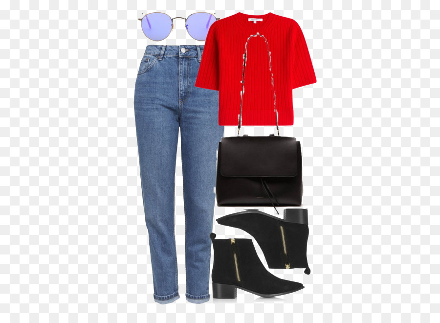 Jeans Maglione Rosso Abbigliamento Designer - Maglione rosso e un paio di jeans
