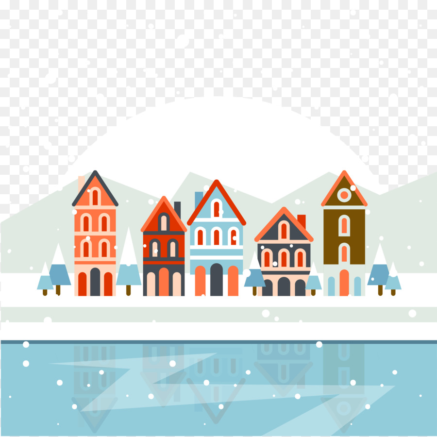 Christmas village Poster Clip-art - Winter Schnee