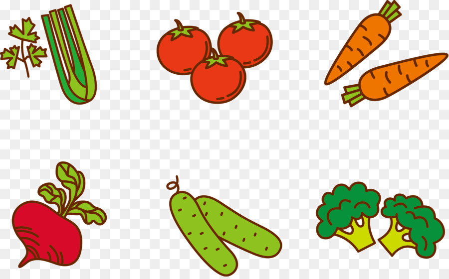 Obst-Gemüse-Cartoon-Clip-art - Vektor-Gemüse