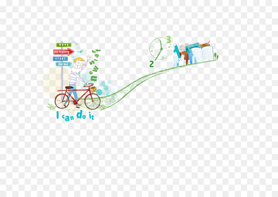 Cartoon-Poster Estudante Abbildung - Radfahren Reisen