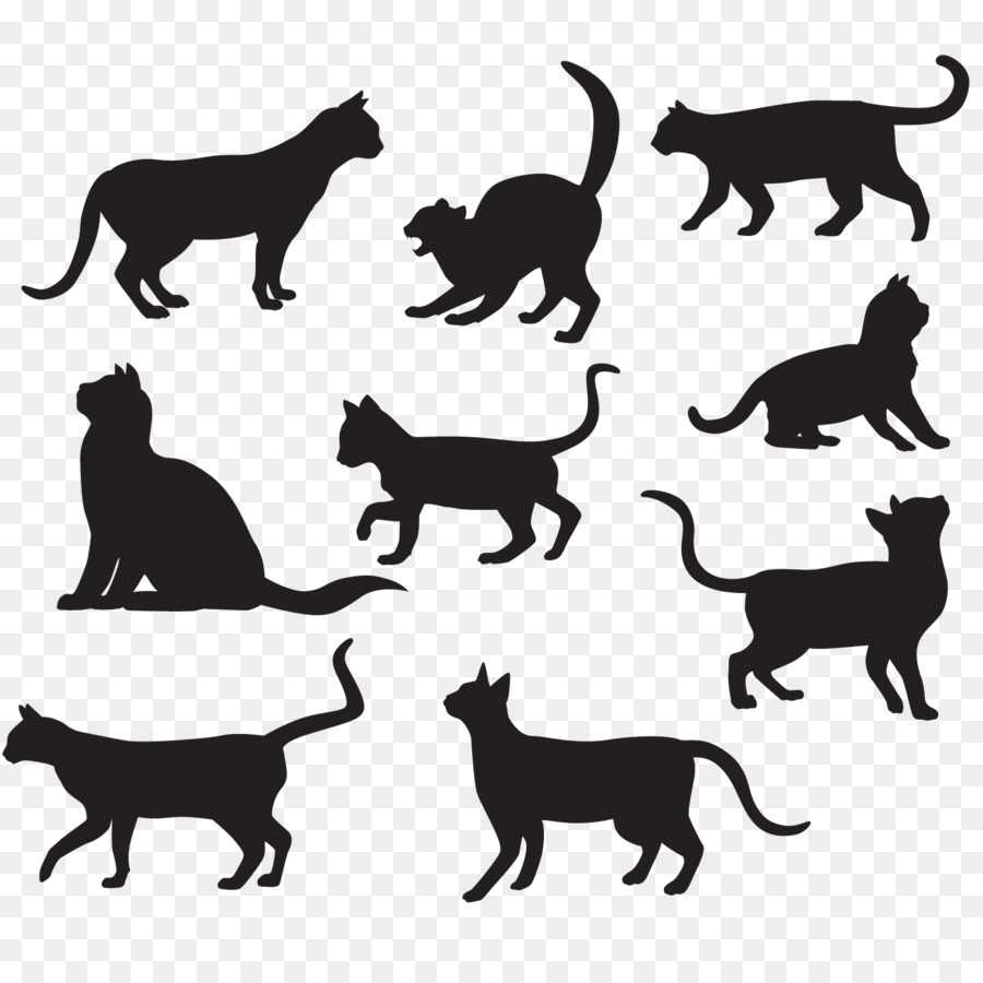 Katze Silhouette Poster-Illustration - Haustier Katze silhouette Vektor-material