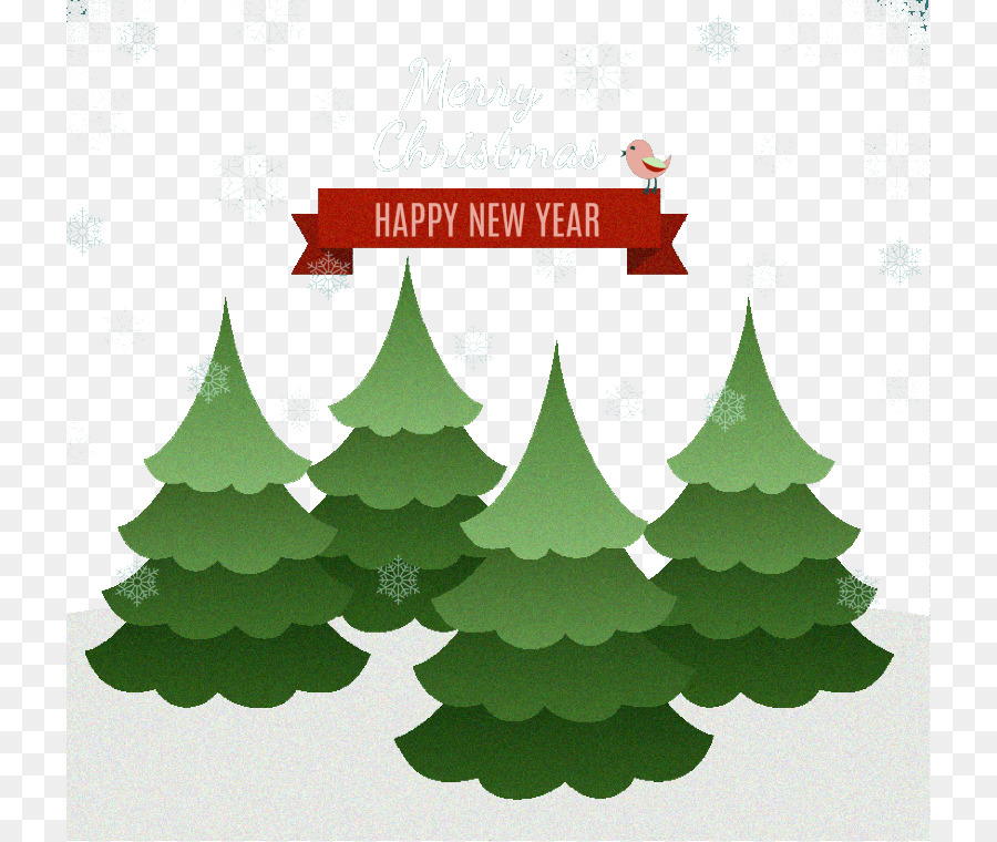 Weihnachtsbaum Illustration - Kindliche Abbildung Weihnachtsbaum mit Schneeflocken-Vektor-material