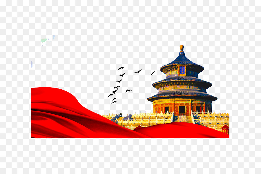 Tiananmen Square, Temple of Heaven, Summer Palace, Great Wall of China, Forbidden City - Von Hand bemalt, der Tempel des Himmels