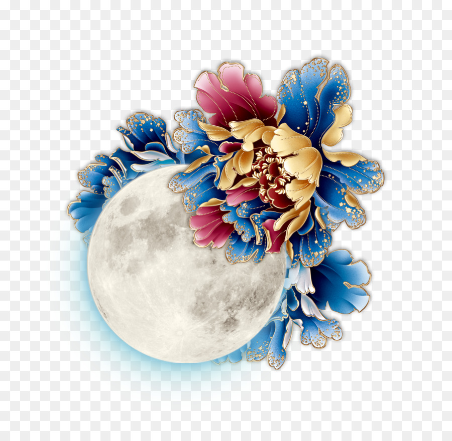 Tết Trung Thu Hoa Màu Xanh - mặt trăng