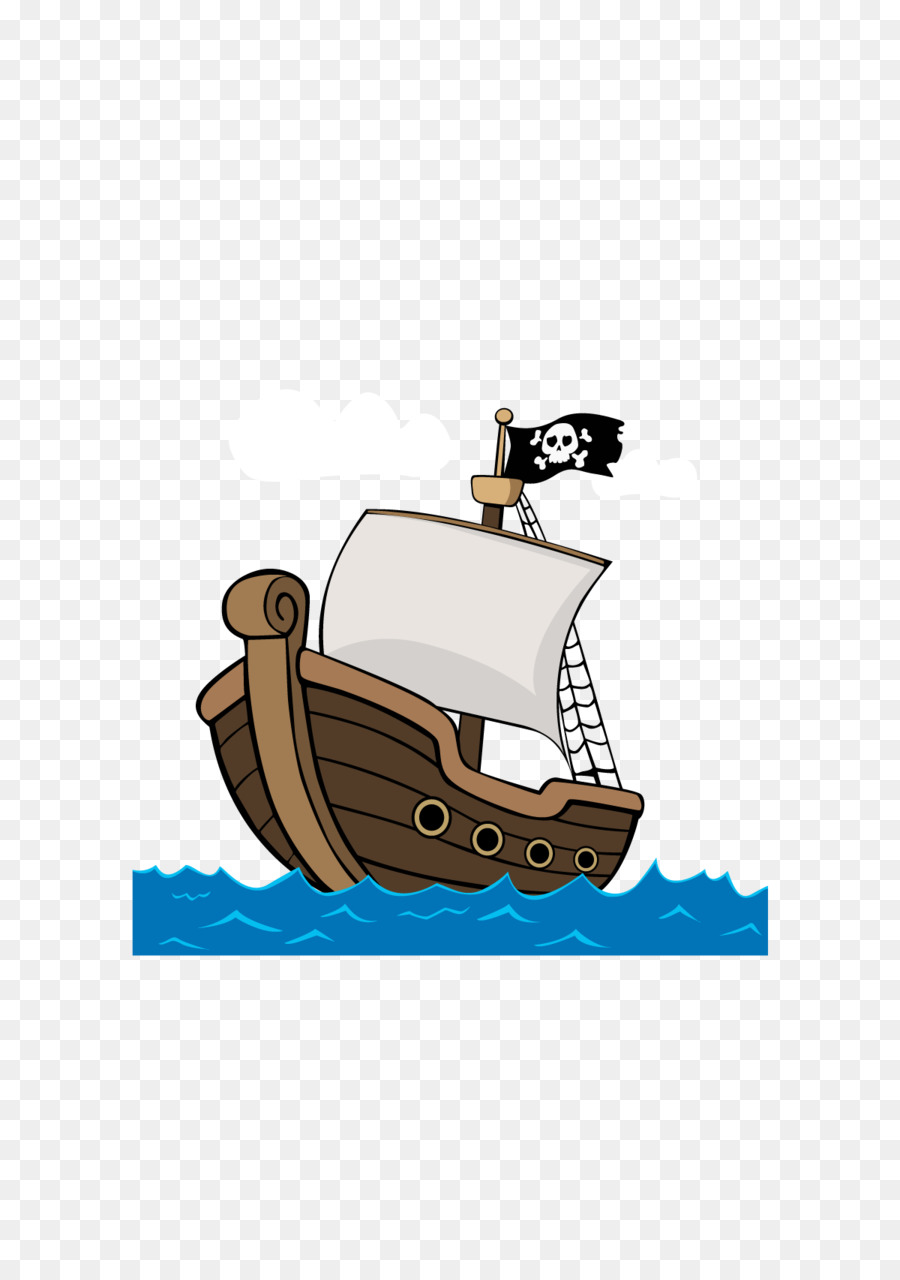 Cartoon Schiff Piraterie - Vektor-Piraten-Schiff